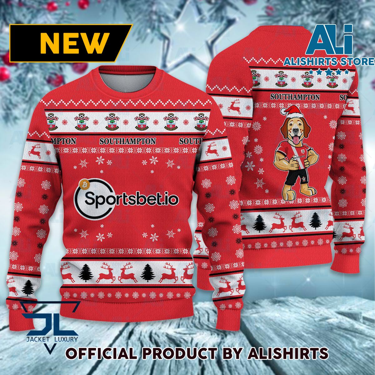 Southampton Mascot premier league Ugly Christmas Sweater