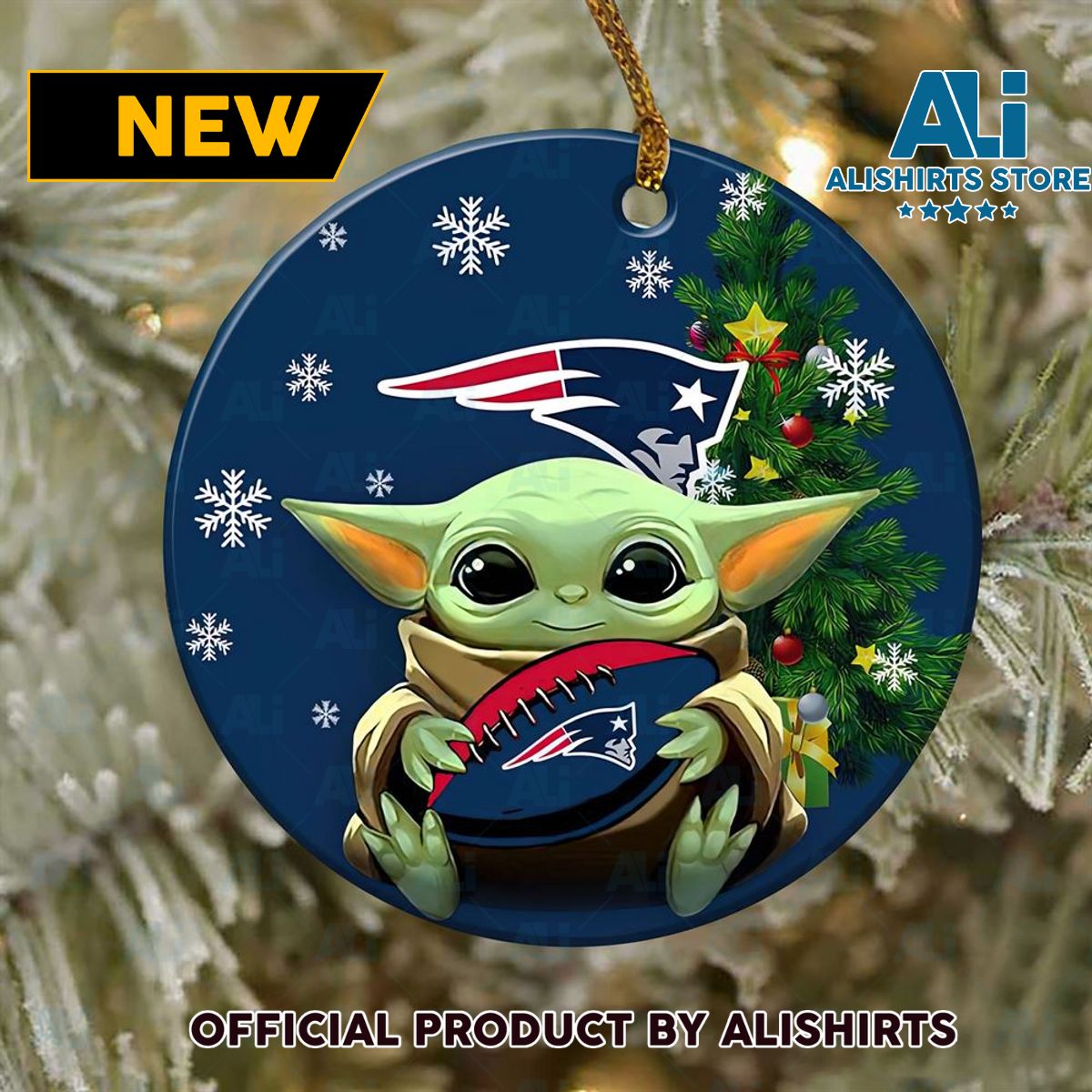 New England Patriots Baby Yoda NFL Football Ornaments 2022