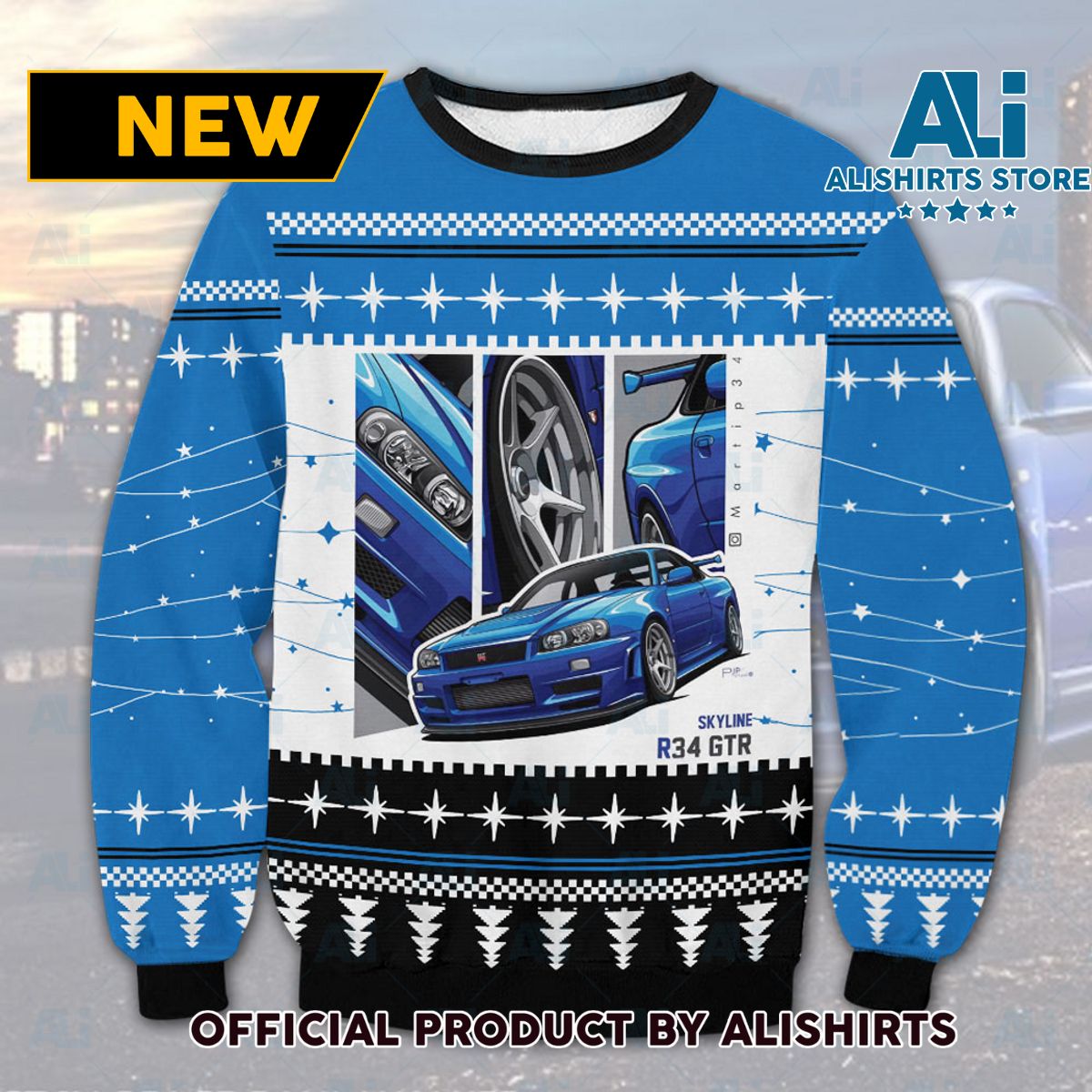 Nissan Skyline Ugly Christmas Sweater