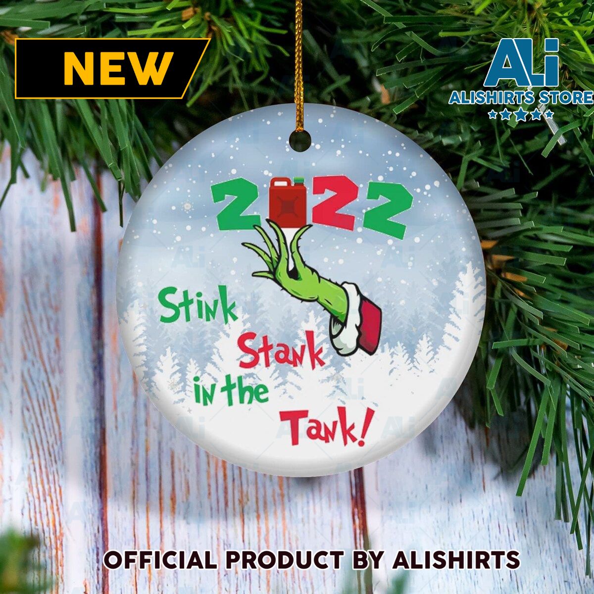 Grinch 2022 Stink Stank Stunk Gas Christmas Ornament