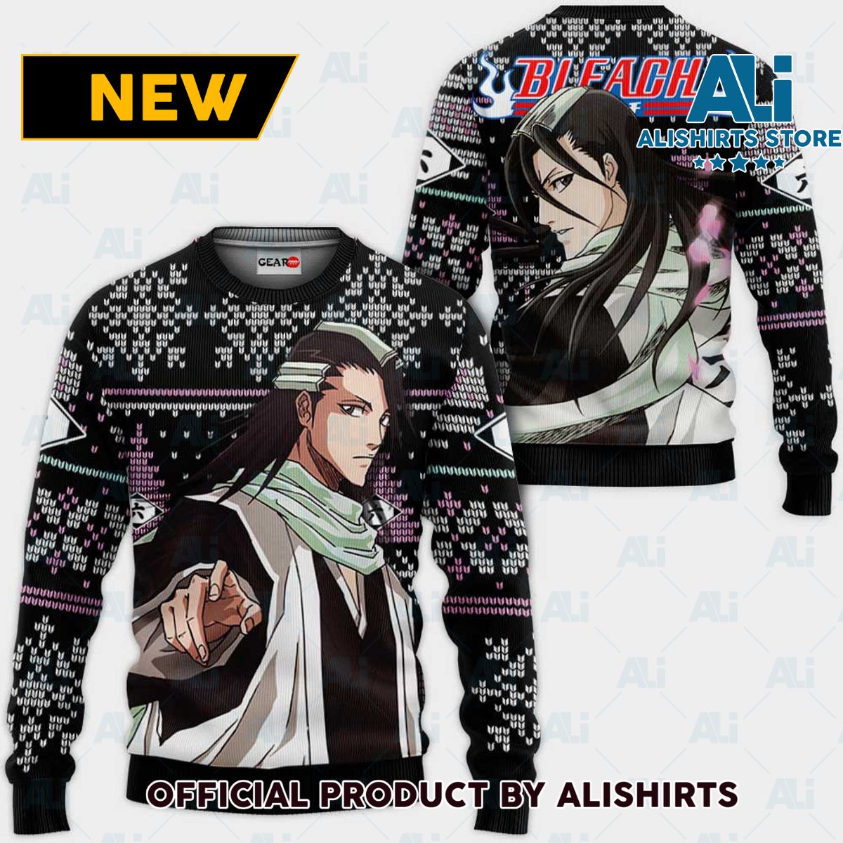 Byakuya Kuchiki Ugly Christmas Sweater Custom Anime Bl