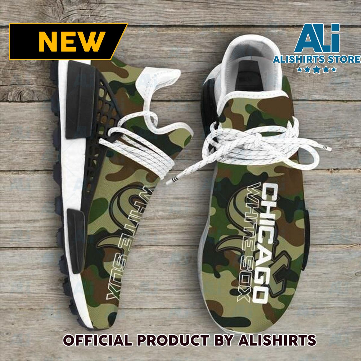 Camo Camouflage Chicago White Sox MLB NMD Human Race shoes Customized Adidas NMD Sneakers