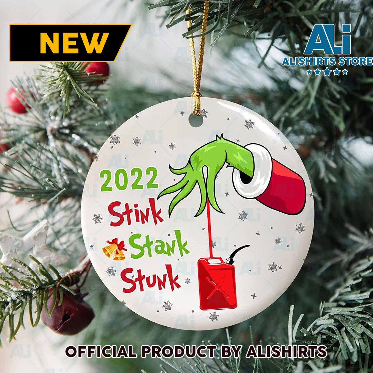 Grinch 2022 Stink Stank Stunk gas can Christmas Ornament