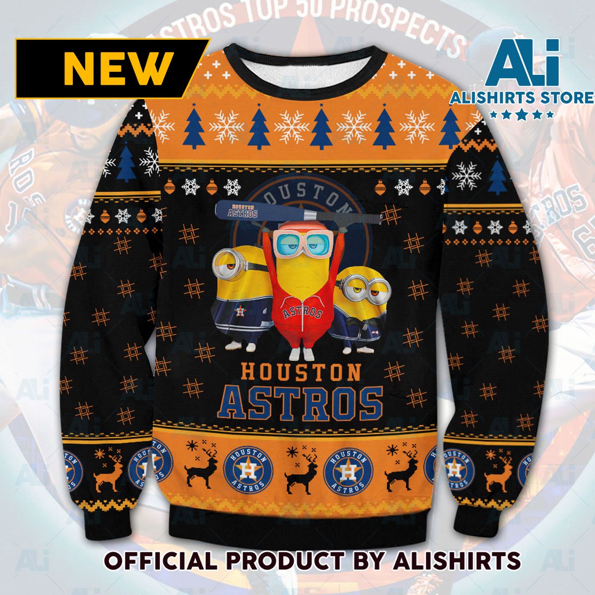 Houston Astros Minion Ugly Christmas Sweater