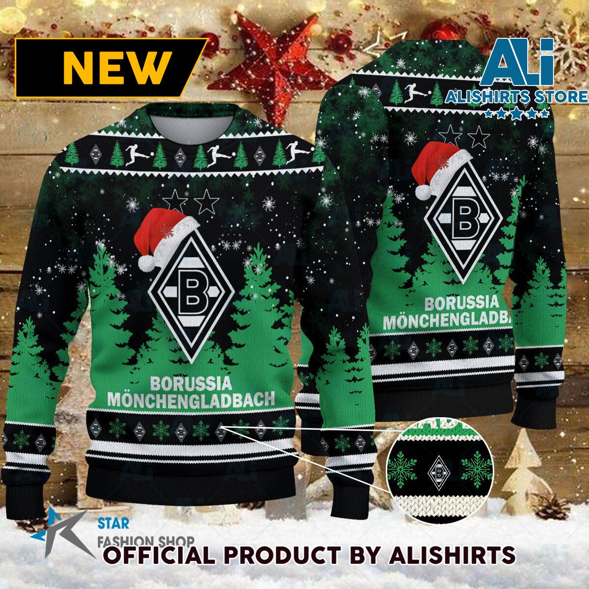 Borussia Monchengladbach Bundesliga Football Christmas sweater jumper