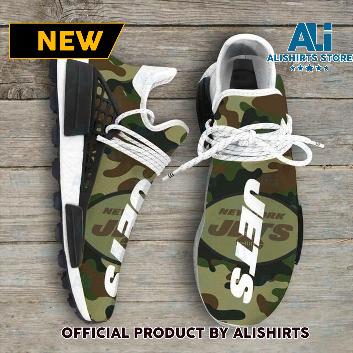 Camo Camouflage New York Jets NFL NMD Human Race shoes Sneakers