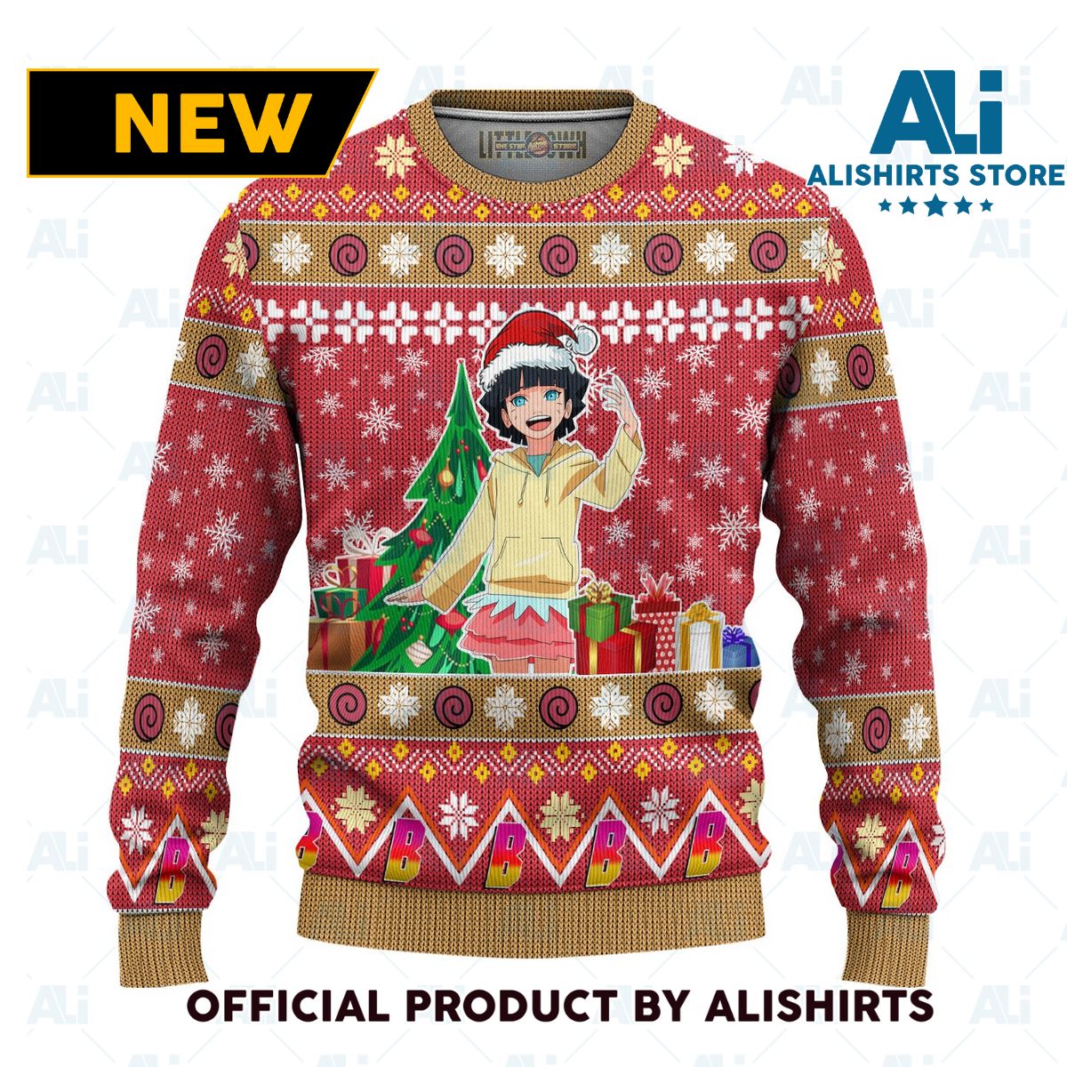 Himawari Uzumaki Anime Ugly Christmas Sweater Custom Boruto