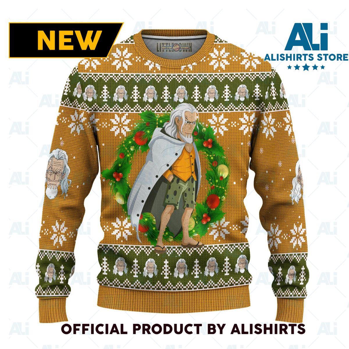 Silvers Rayleigh One Piece Anime Ugly Christmas Sweater