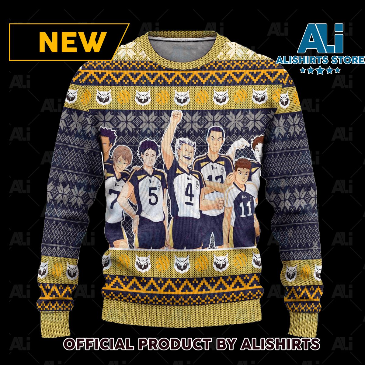 Fukurodani Academy Ugly Christmas Sweater Haikyuu Anime