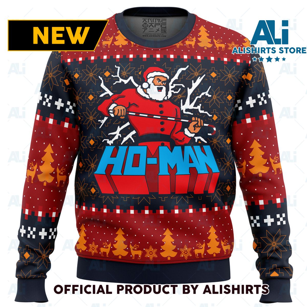 Ho-Man Santa Claus Ugly Christmas Sweater