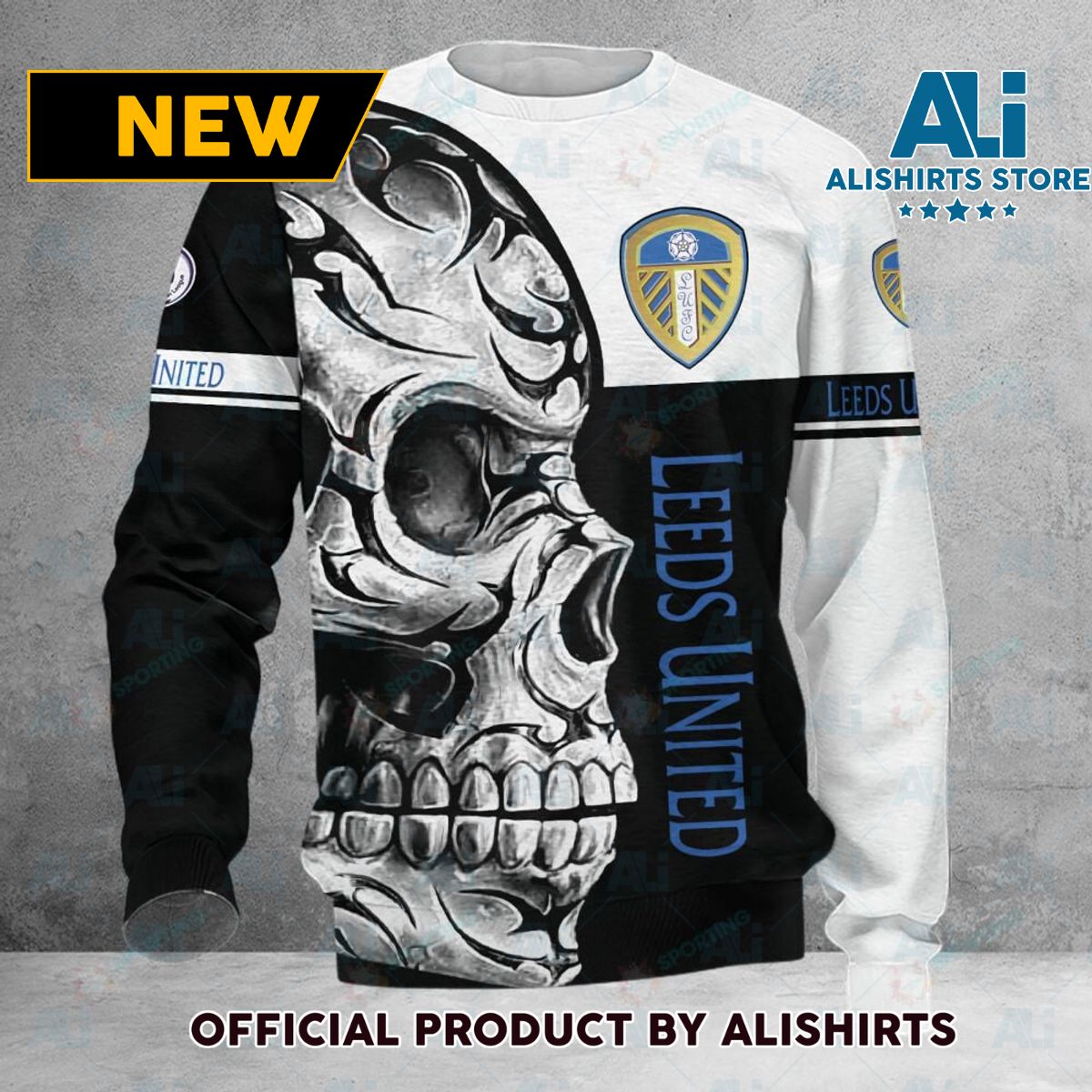 Leeds United FC Premier League Skull Sweater