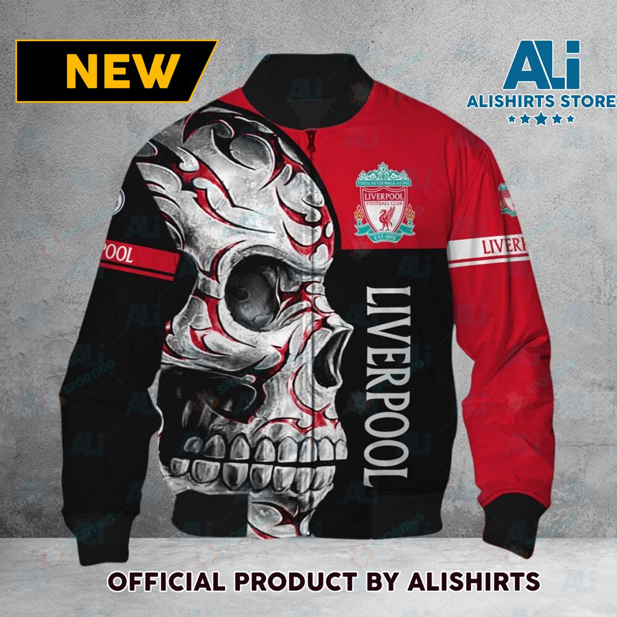 Liverpool FC Premier League Skull Bomber Jacket