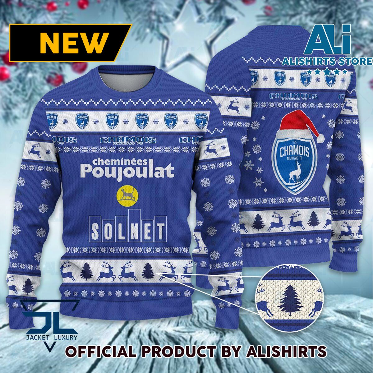 Chamois Niortais FC Ligue 1 Ugly Christmas sweater