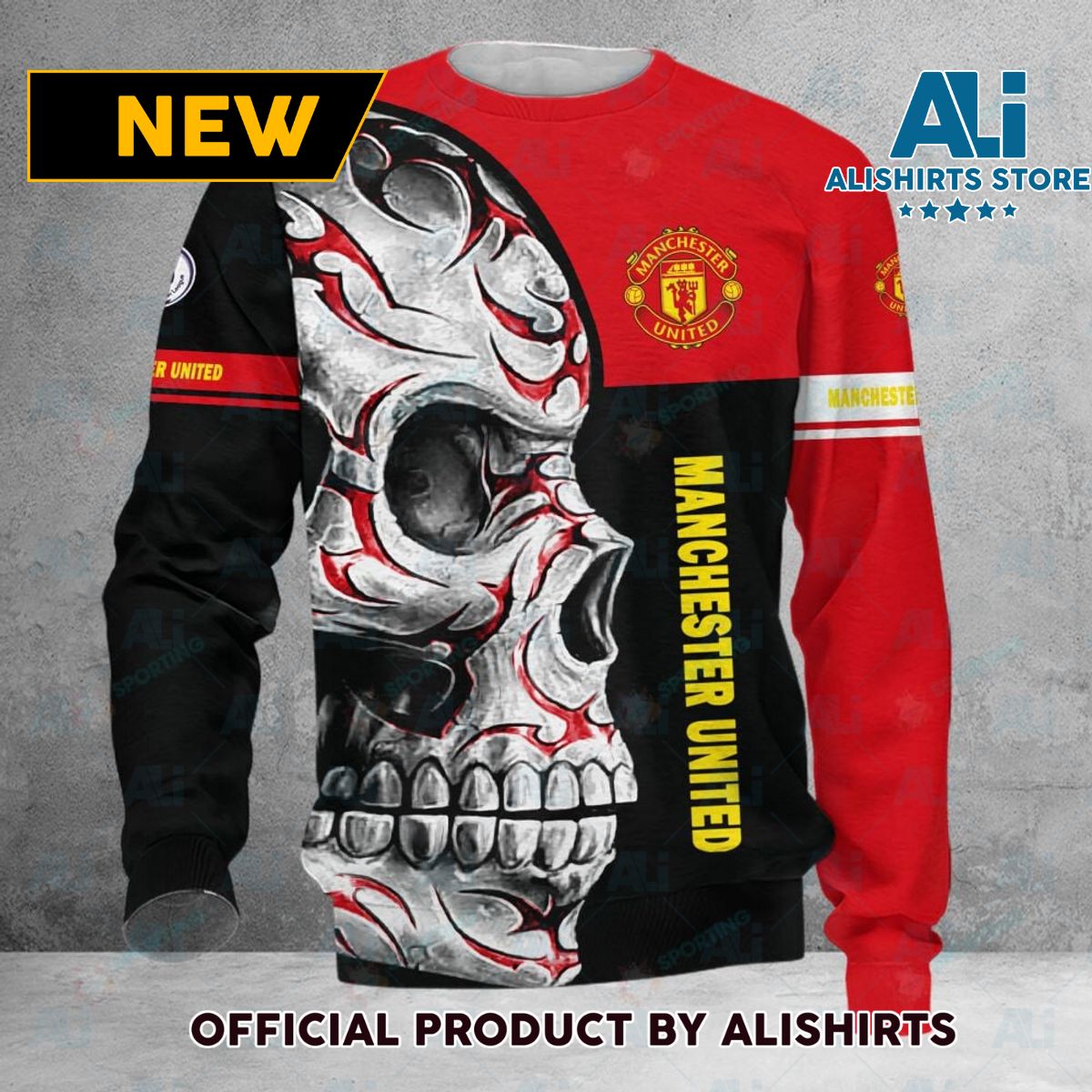 Manchester United FC Premier League Skull Sweater