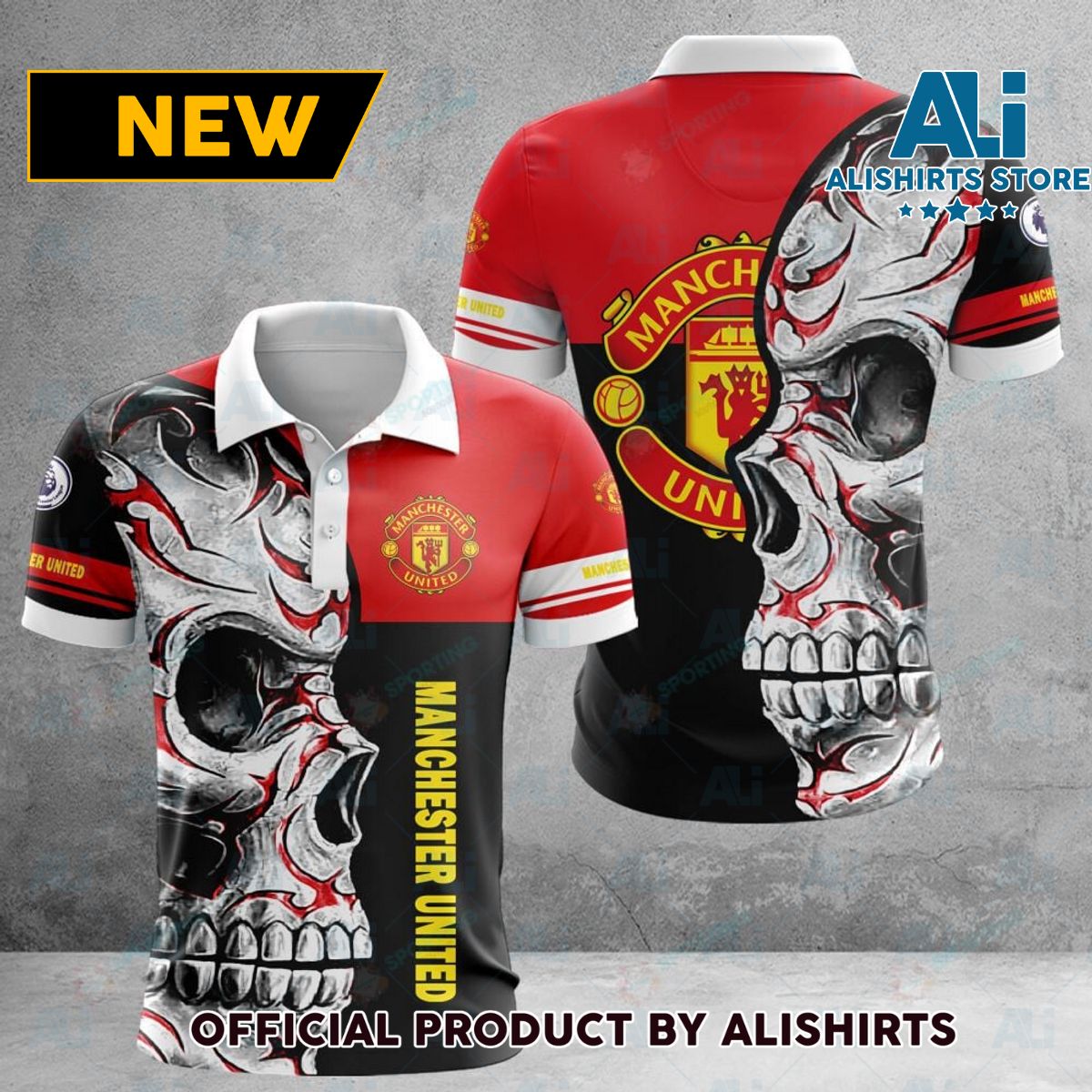 Manchester United Premier League Skull Polo Shirts