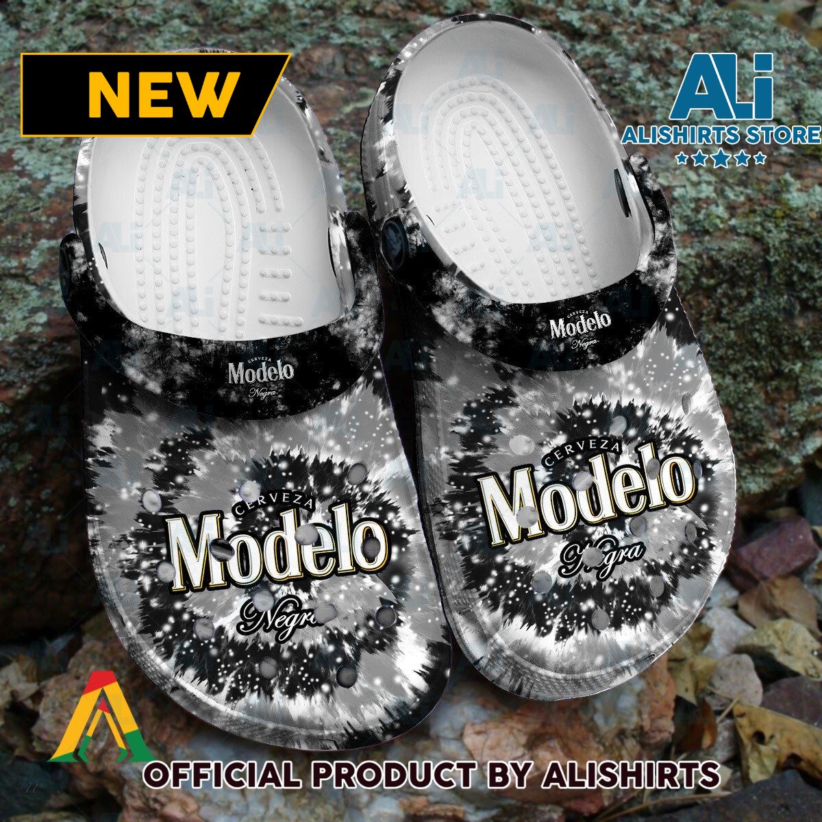 Modelo Beer Signature logo Tie Dye Pattern Crocs Crocband Clogs ALI