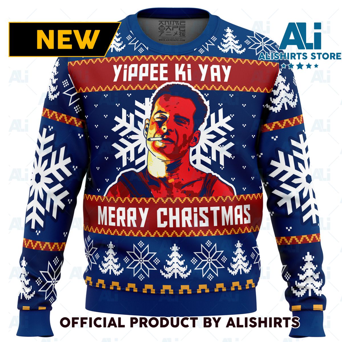 Yippee Ki Yay Die Hard Ugly Christmas Sweater