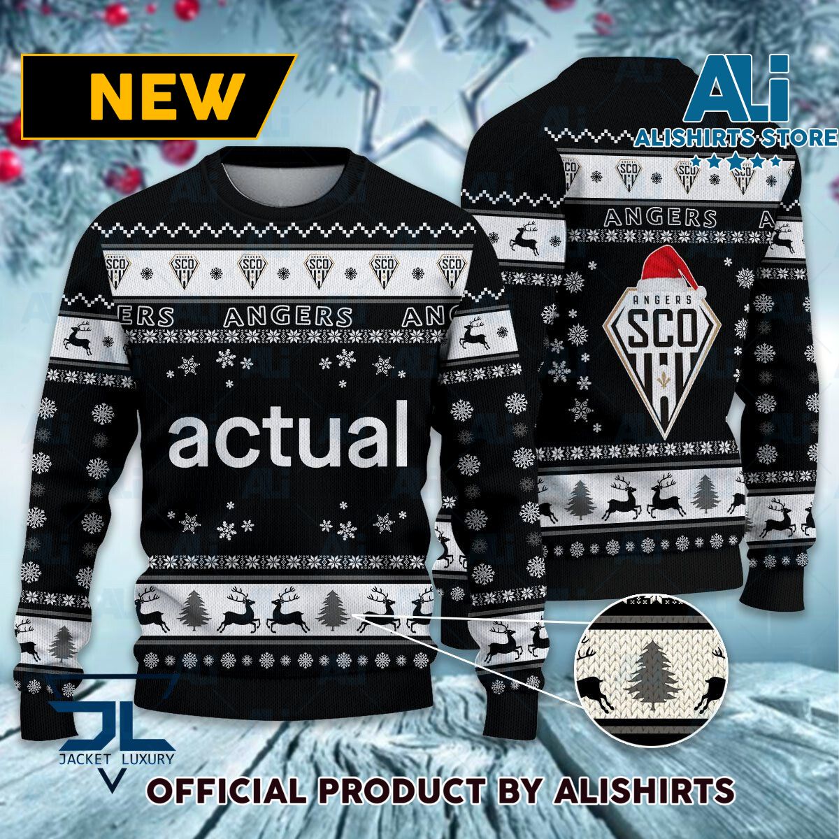 Angers SCO Ligue 1 Ugly Christmas sweater