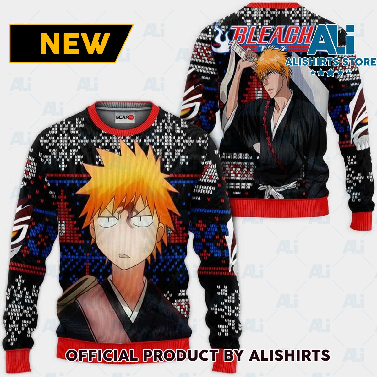 Ichigo Kurosaki Ugly Christmas Sweater Custom Anime Bl