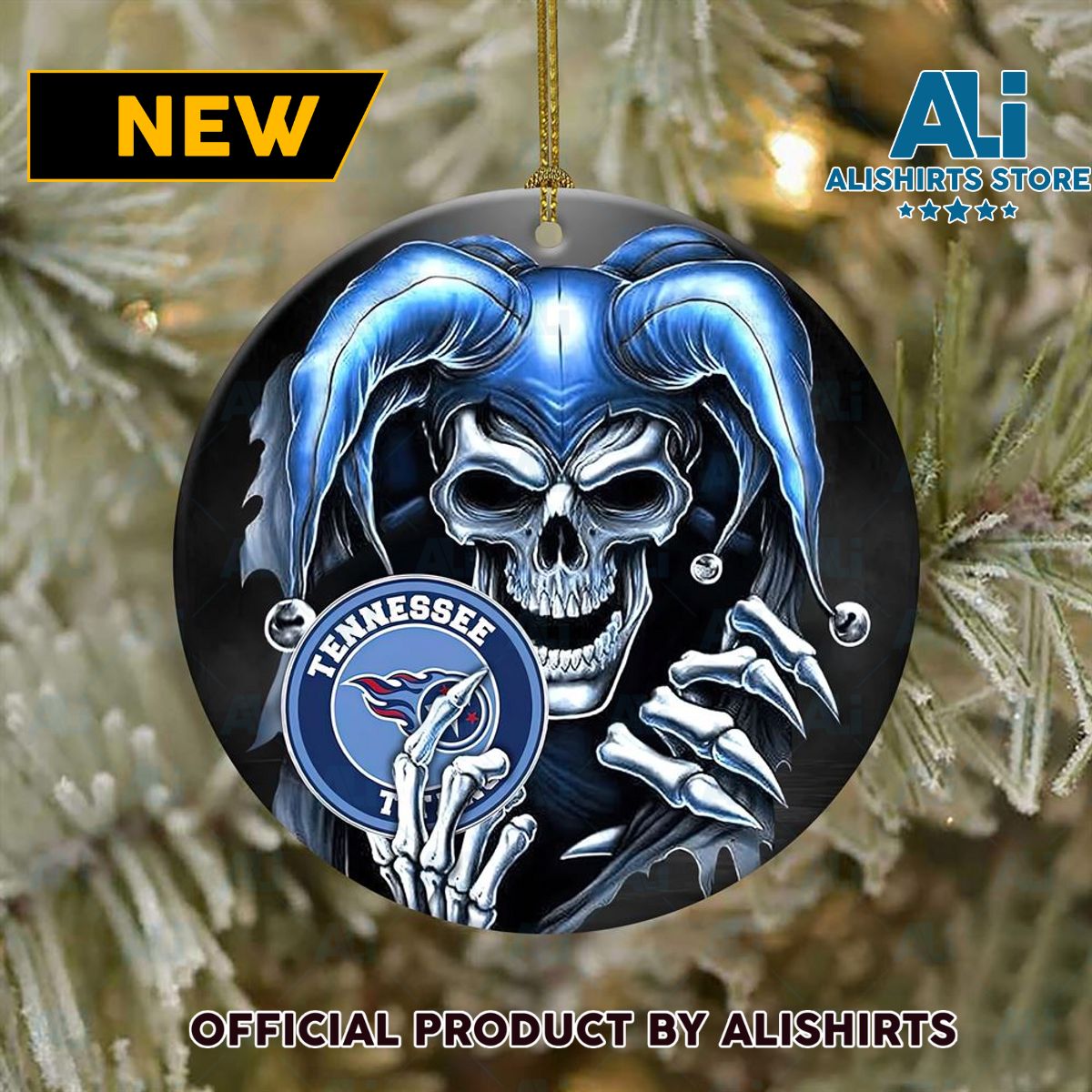 Tennessee Titans Skull Joker NFL Christmas Ornaments