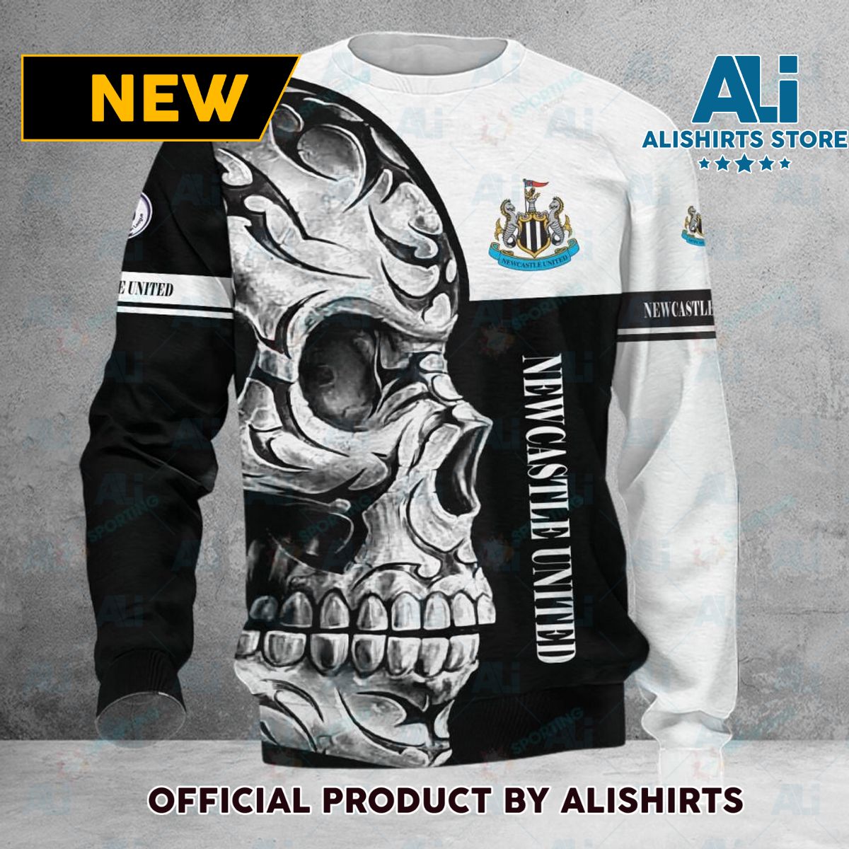 Newcastle United FC Premier League Skull Sweater