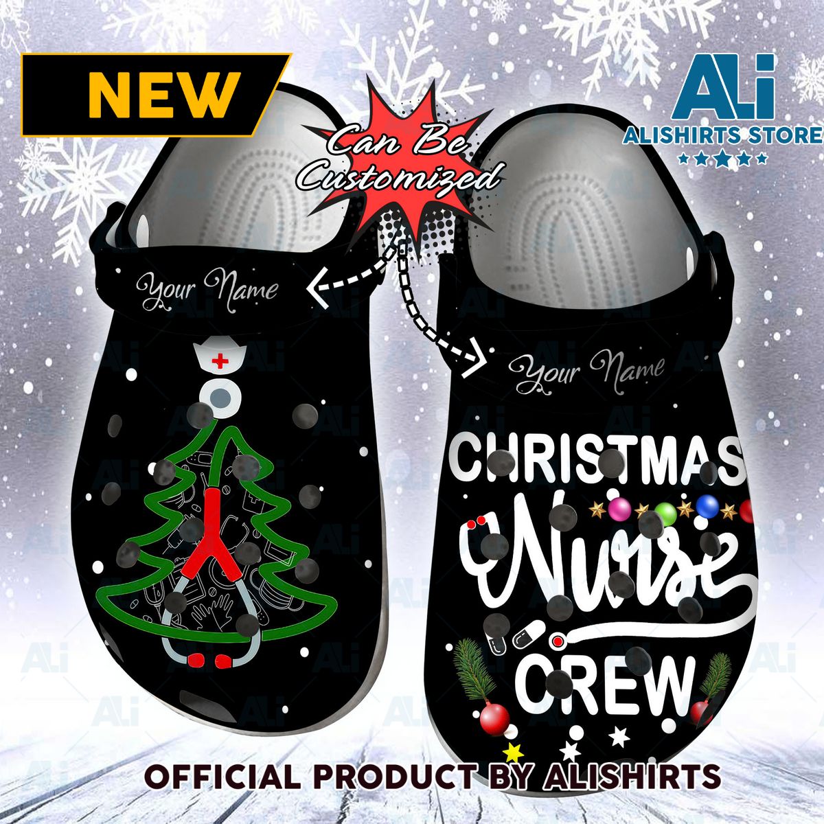 Nurse Personalized Christmas Crew Crocs Crocband Clog Shoes Christmas Gifts