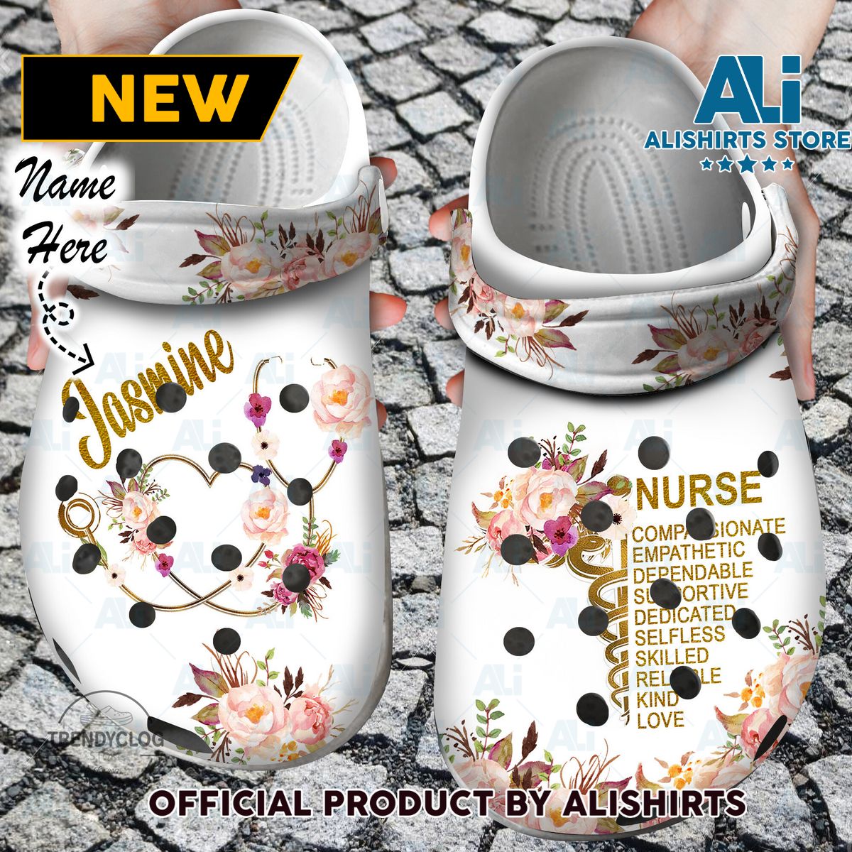 Nurse Personalized Floral Crocs Crocband Clogs Crocs Crocband Clog Shoes