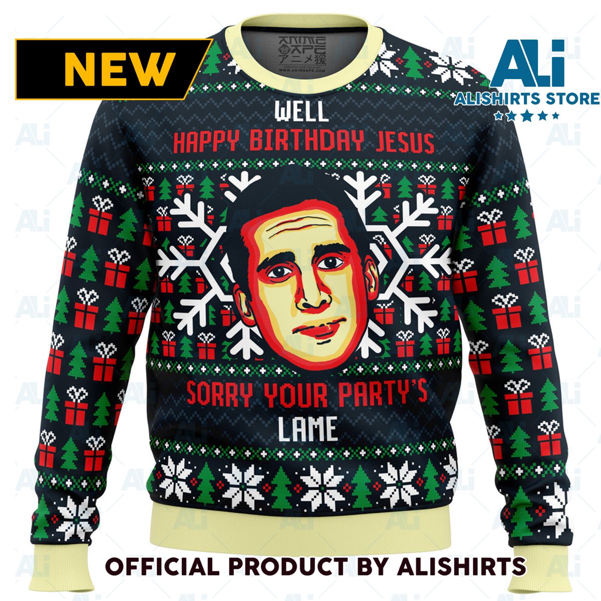 Happy Birthday Jesus Funny The Office Ugly Christmas Sweater