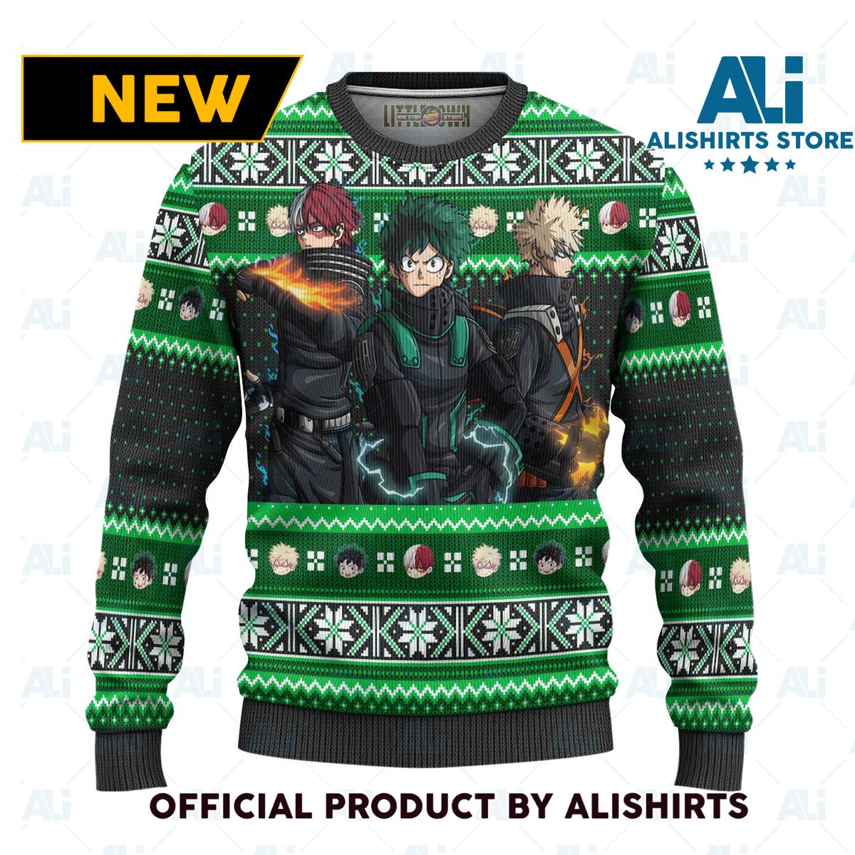 My Hero Academia Ugly Christmas Sweater Three Musketeers Anime