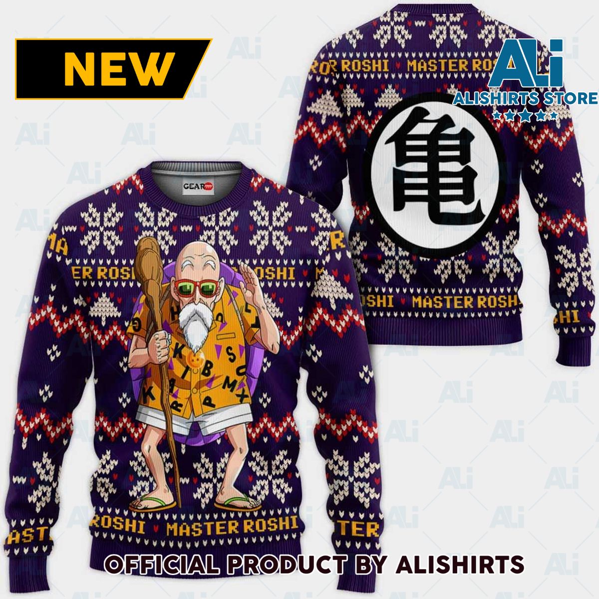 Master Roshi Ugly Christmas Sweater Custom Anime Dragon Ball