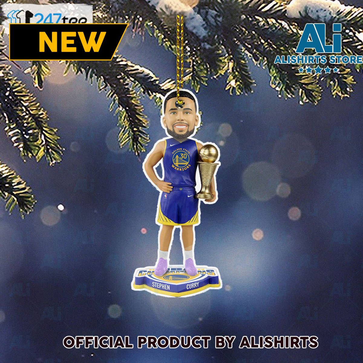 Steph Curry Golden State Warriors 2022 Nba Champions Mvp Ornament