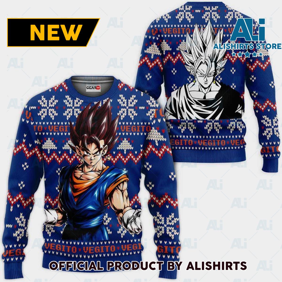 Vegito Ugly Christmas Sweater Custom Anime Dragon Ball