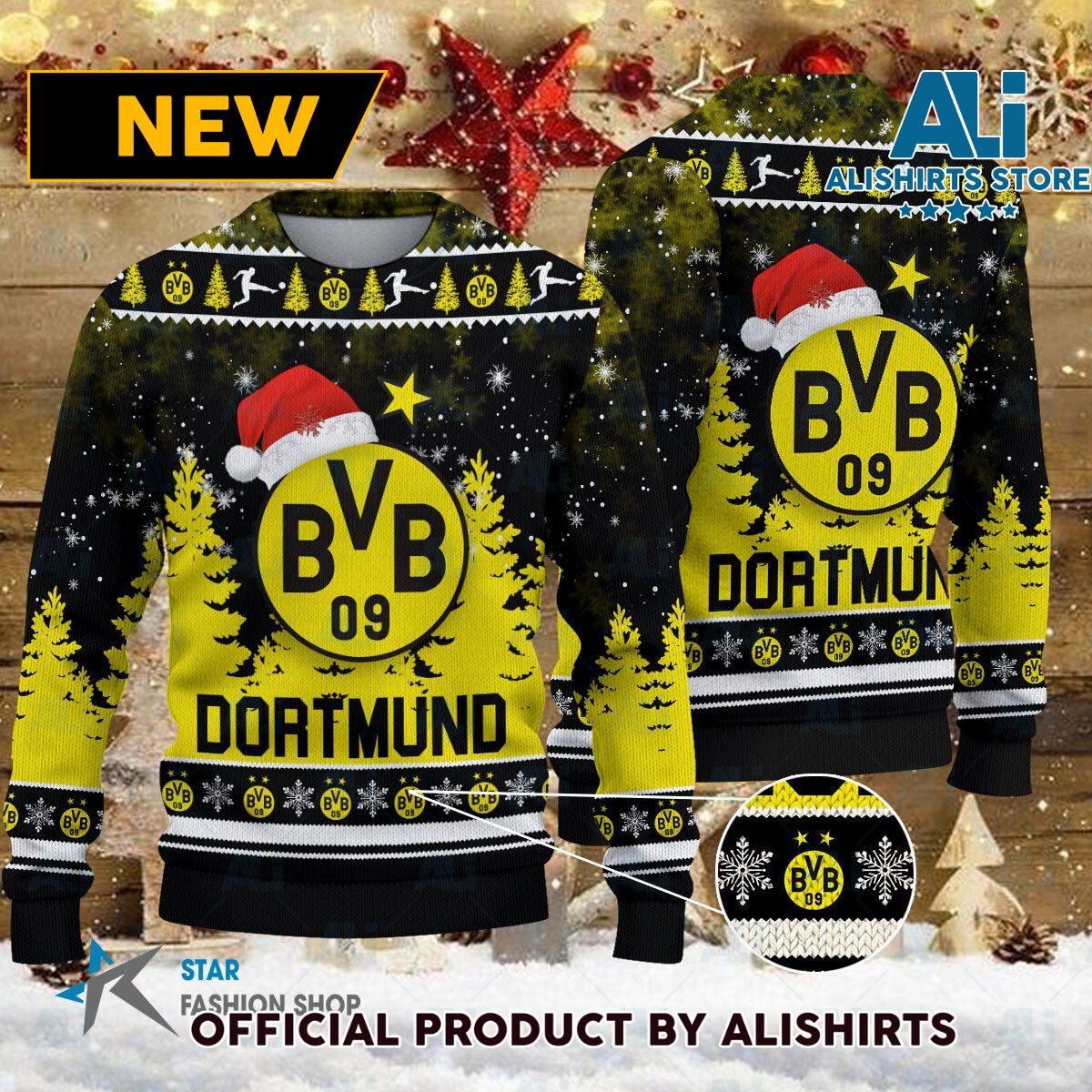 Borussia Dortmund Bundesliga Football Christmas sweater jumper