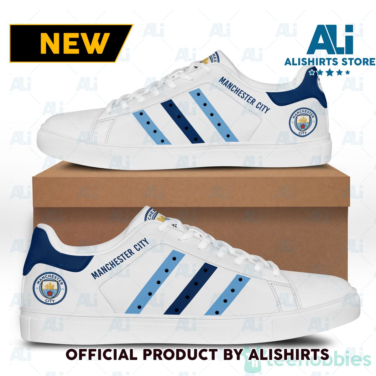 Manchester City Adidas Stan Smith Low Top Skate Shoes