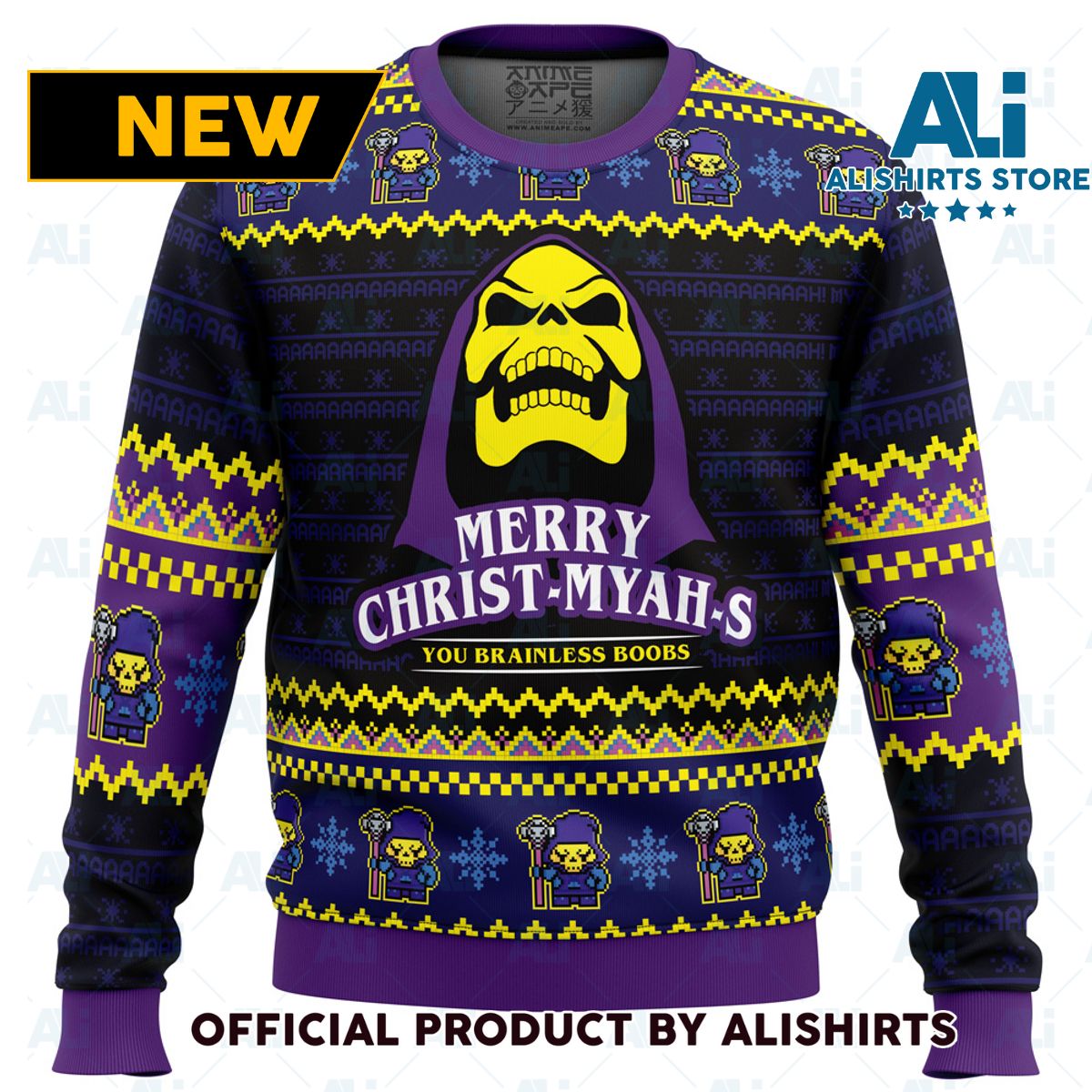 MYAH-rry Christ-MYAHs He-Man Ugly Christmas Sweater