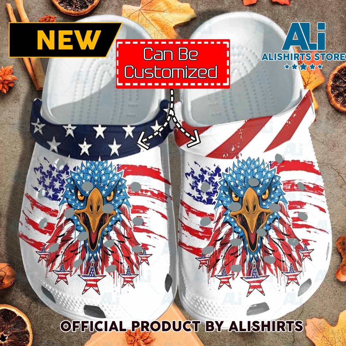 Personalized American Eagle Skin Crocs Crocband Clog Shoes