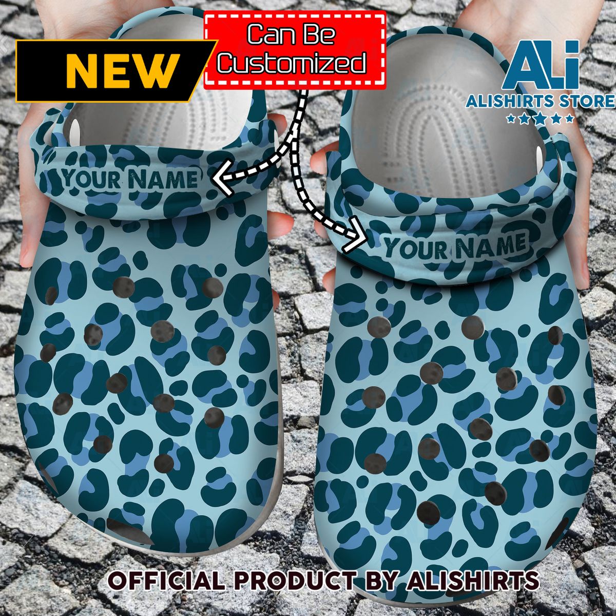 Personalized Animal Blue Print Pattern Crocs Crocband Clogs Crocs Crocband Clog Shoes