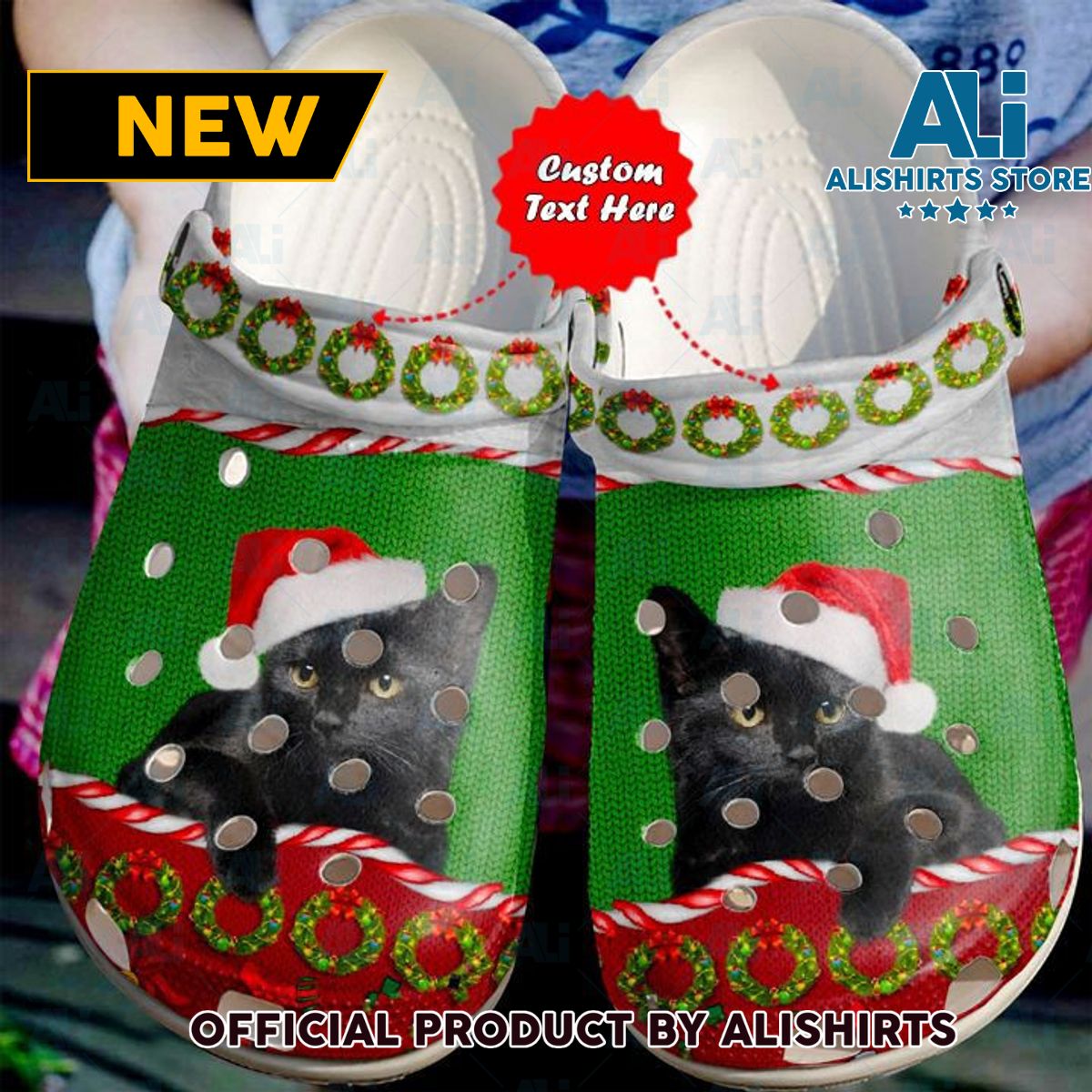 Personalized Black Cat Thanksgiving Christmas Gifts Crocs Crocband Clog Shoes