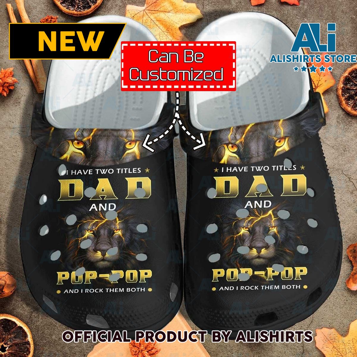 Personalized Black Lion Father Black King Fathers Day Crocs Crocband Clog Shoes