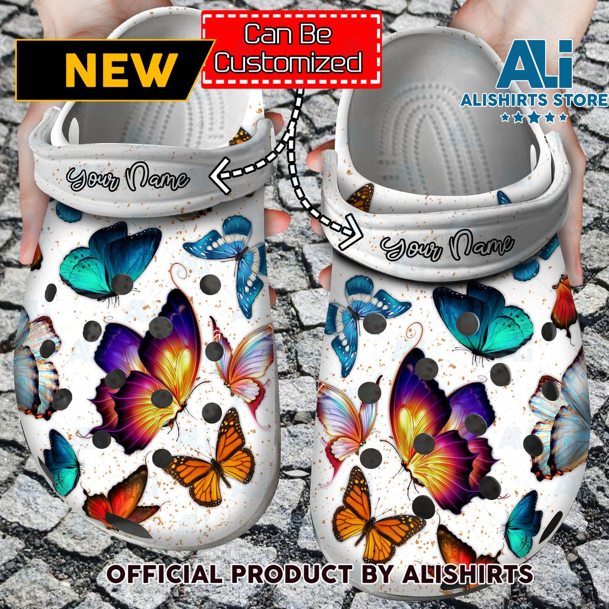 Personalized Butterfly Lovers Crocs Crocband Clog Shoes