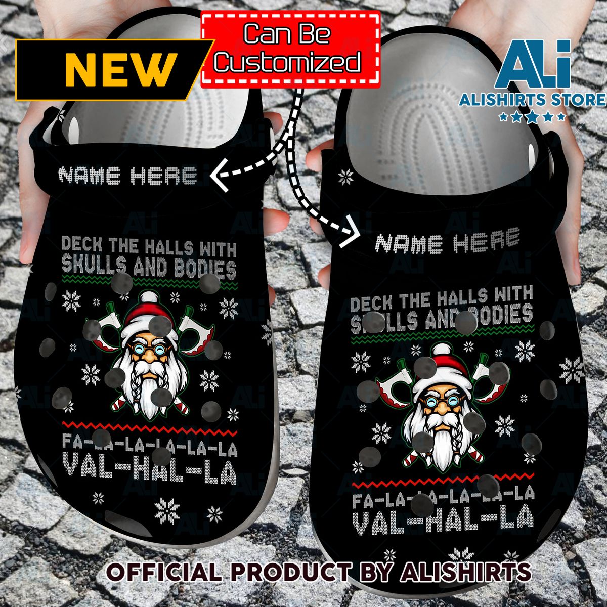 Personalized Christmas Deck The Halls With Skulls And Bodies Crocs Crocband Clogs Crocs Crocband Clog Shoes