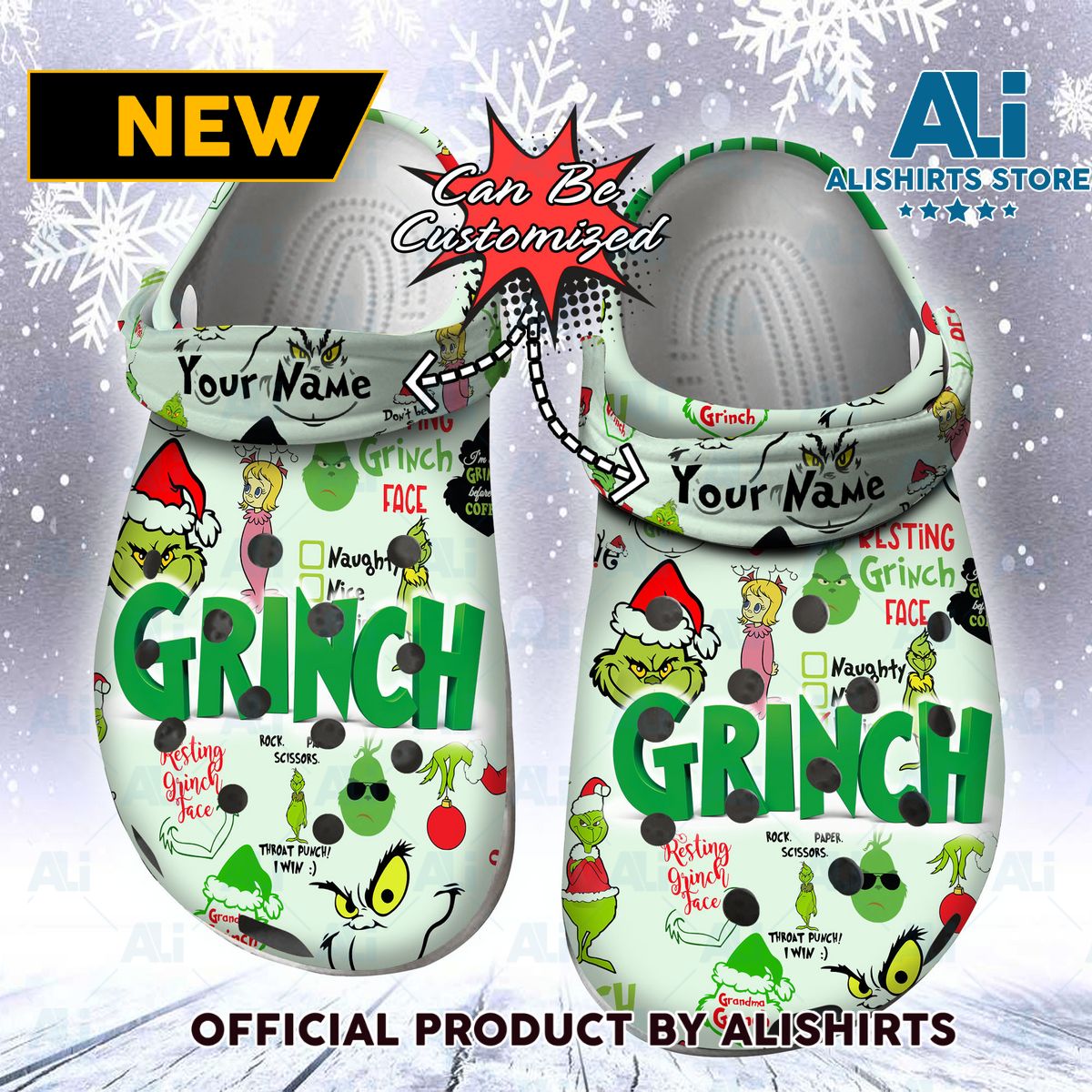 Personalized Christmas Grinch Crocs Crocband Clogs Classic Crocs Crocband Clogs Shoes