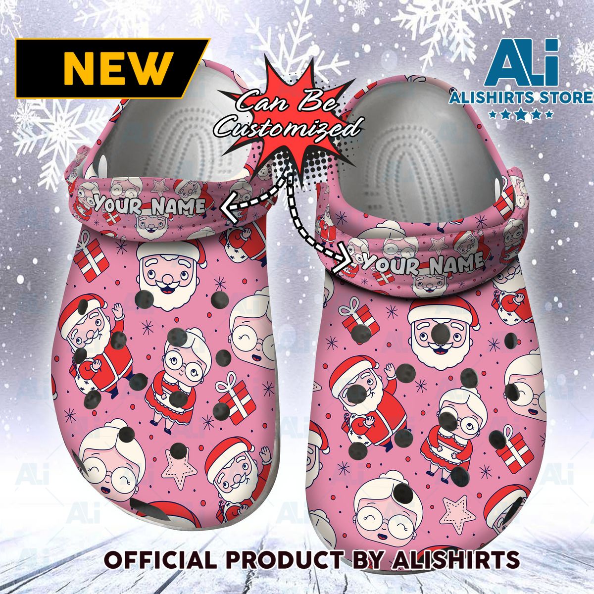 Personalized Christmas Santa Claus Pattern Crocs Crocband Clogs Crocs Crocband Clog Shoes