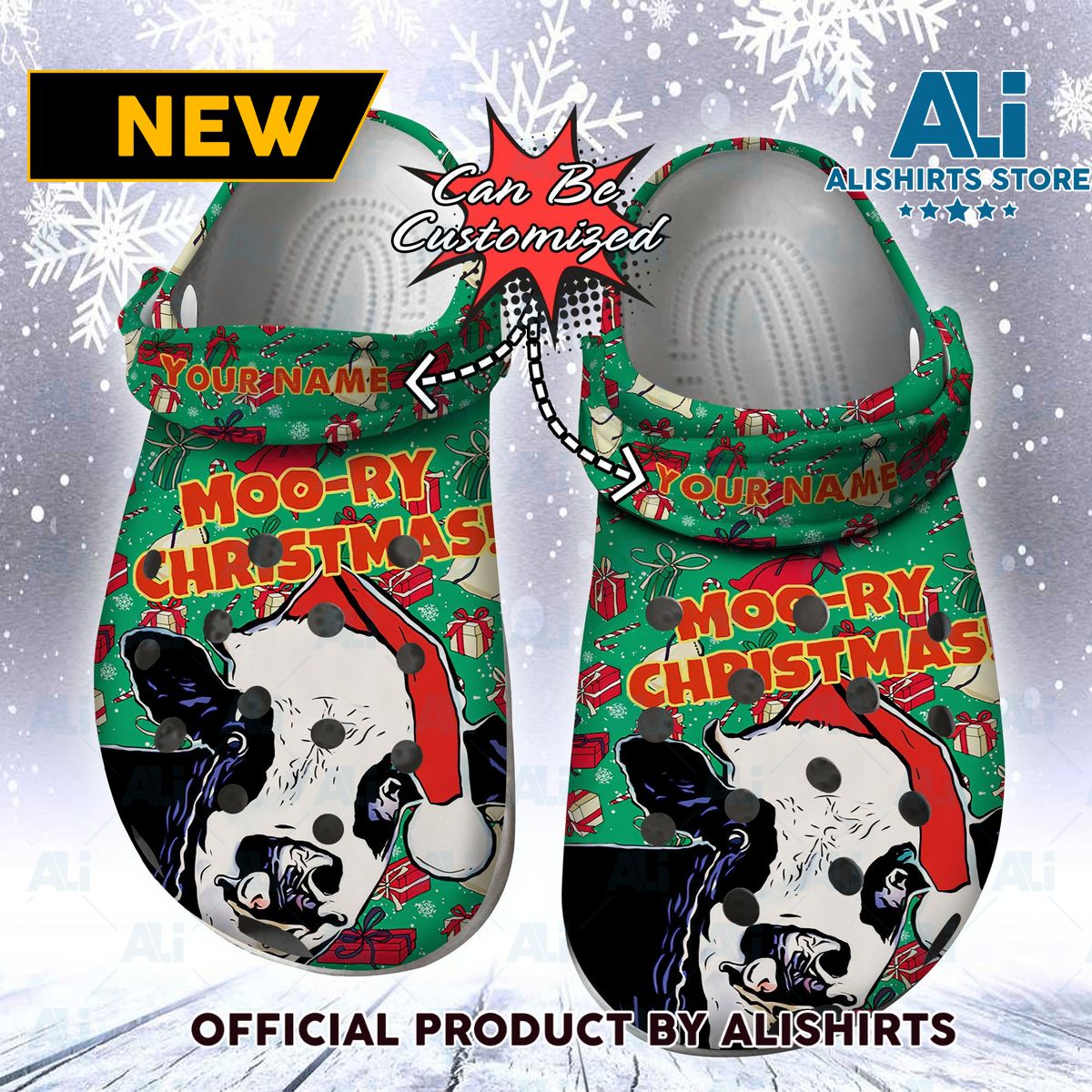 Personalized Cow Moory Christmas Crocs Crocband Clogs Crocs Crocband Clogs Shoes