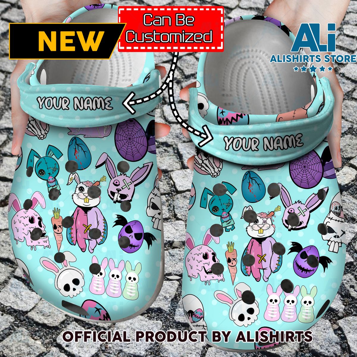 Personalized Creepy Cute Spooky Easter Crocs Crocband Clog Shoes