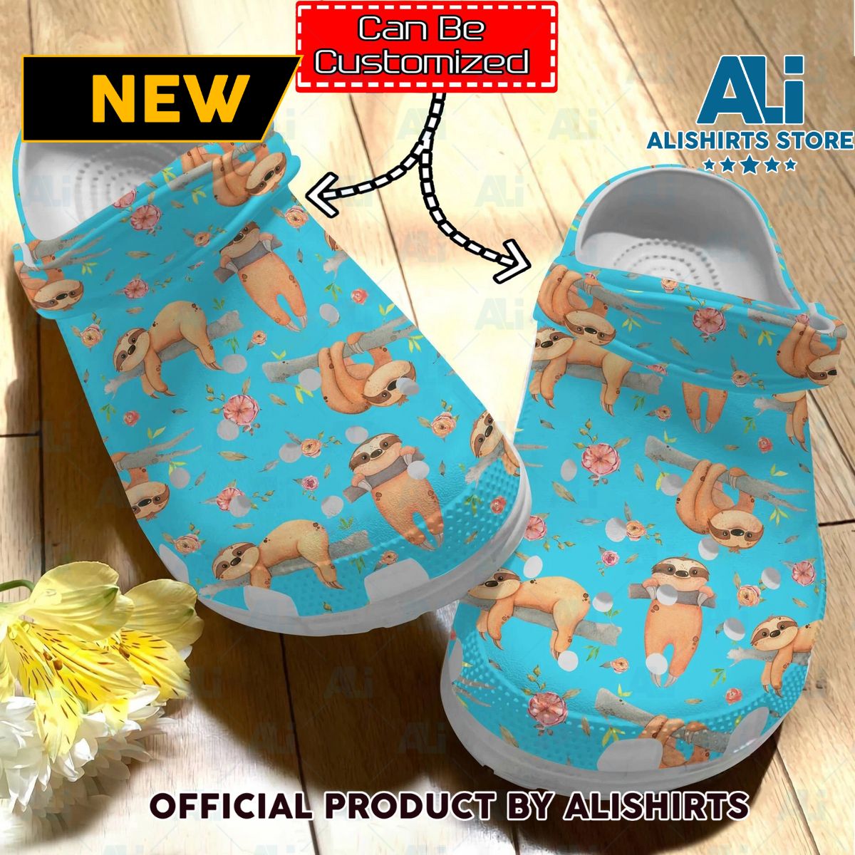 Personalized Cute Sloth Pattern Crocs Crocband Clog Shoes