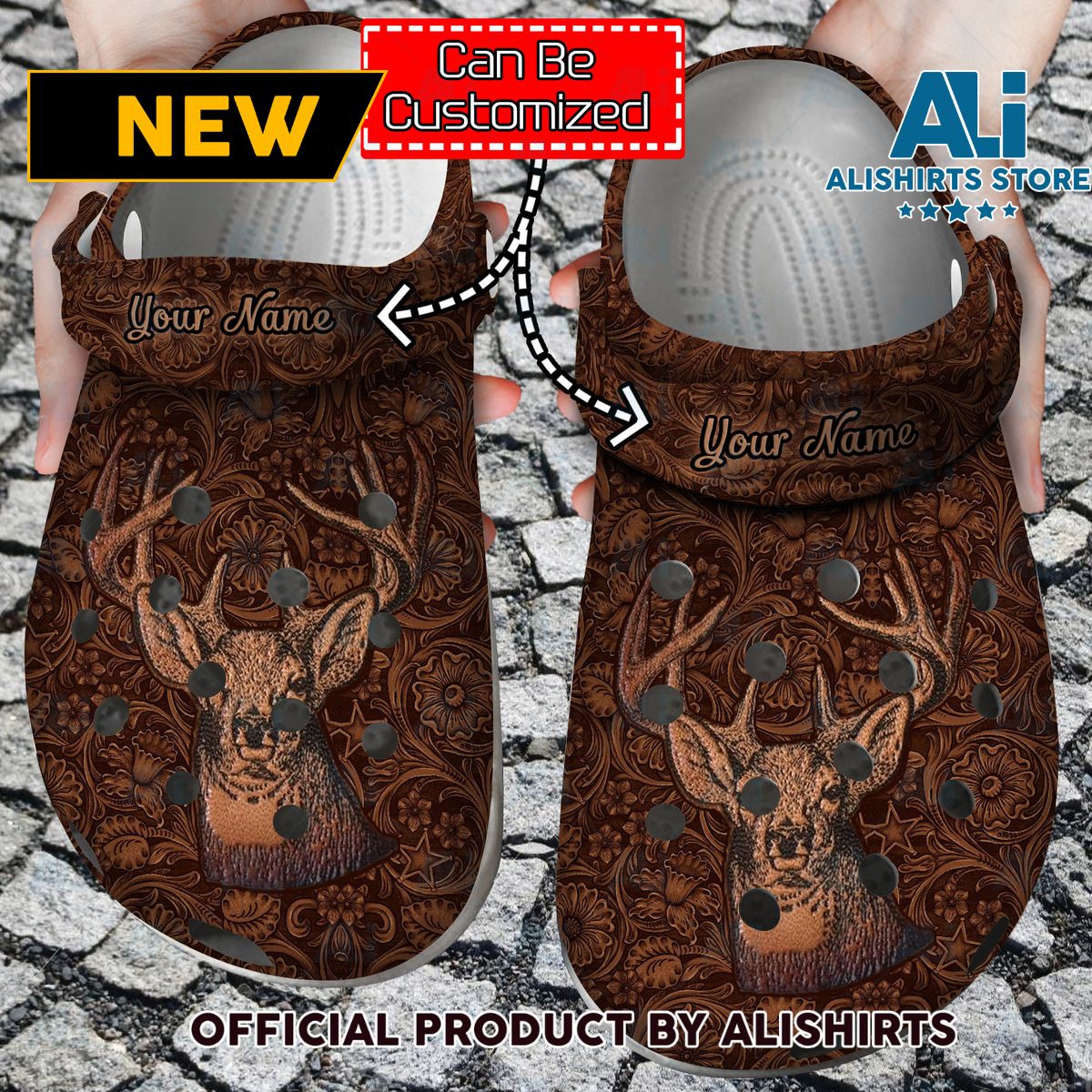 Personalized Deer Hunting Floral Pattern Crocband Crocs Crocband Clog