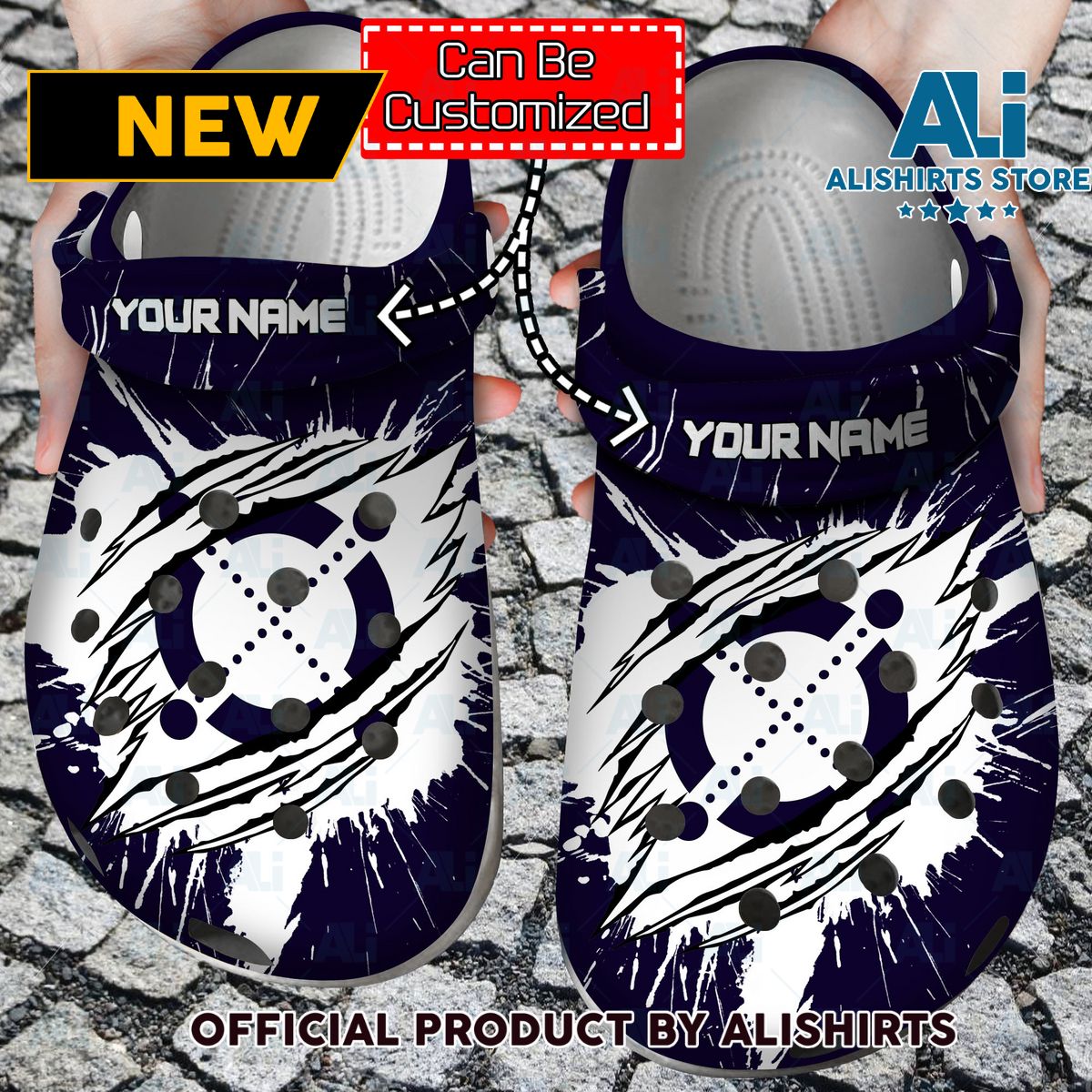 Personalized EGLD Coin Ripped Through Crocs Crocband Clog Shoes