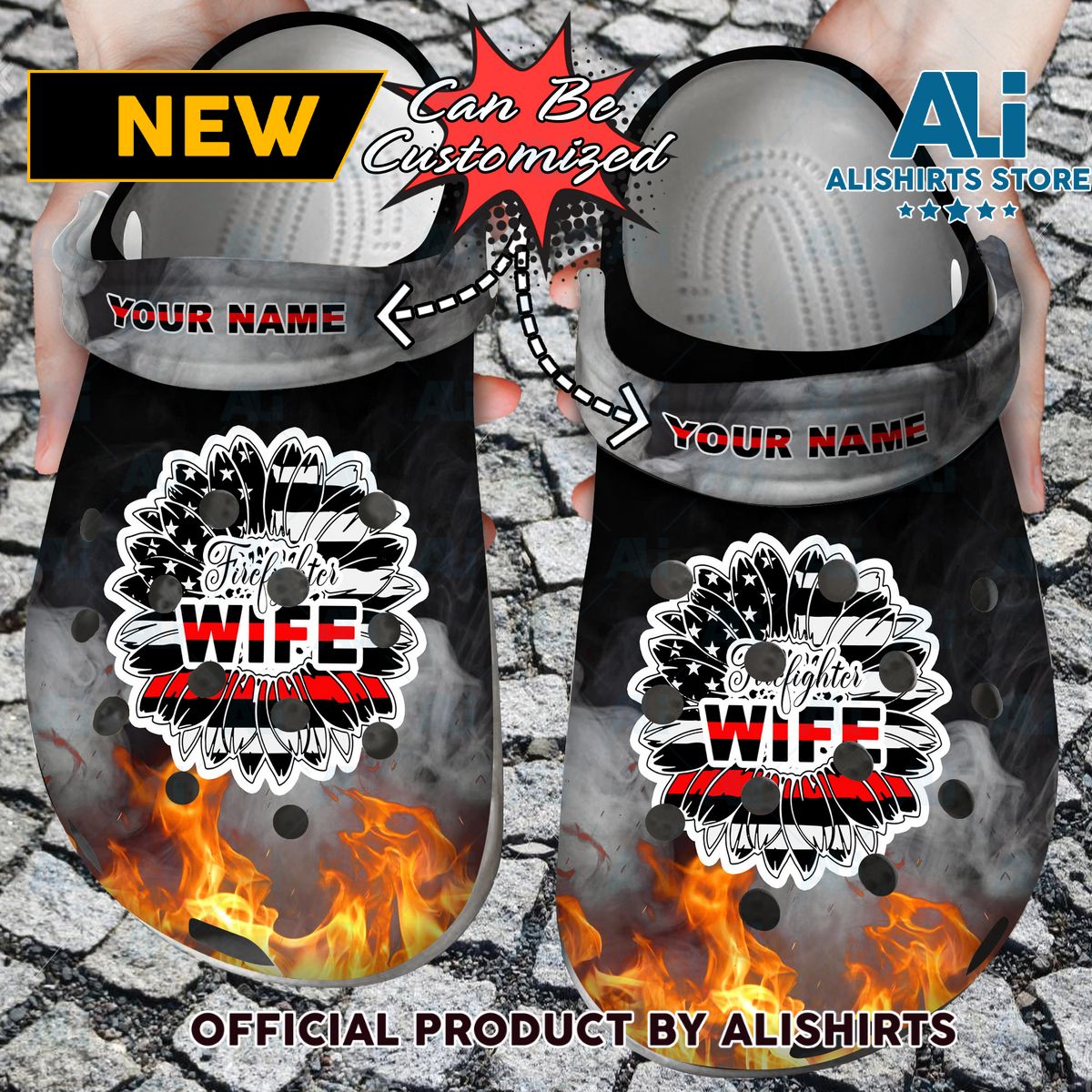 Personalized Firefighter Wife Crocs Crocband Clog Shoes