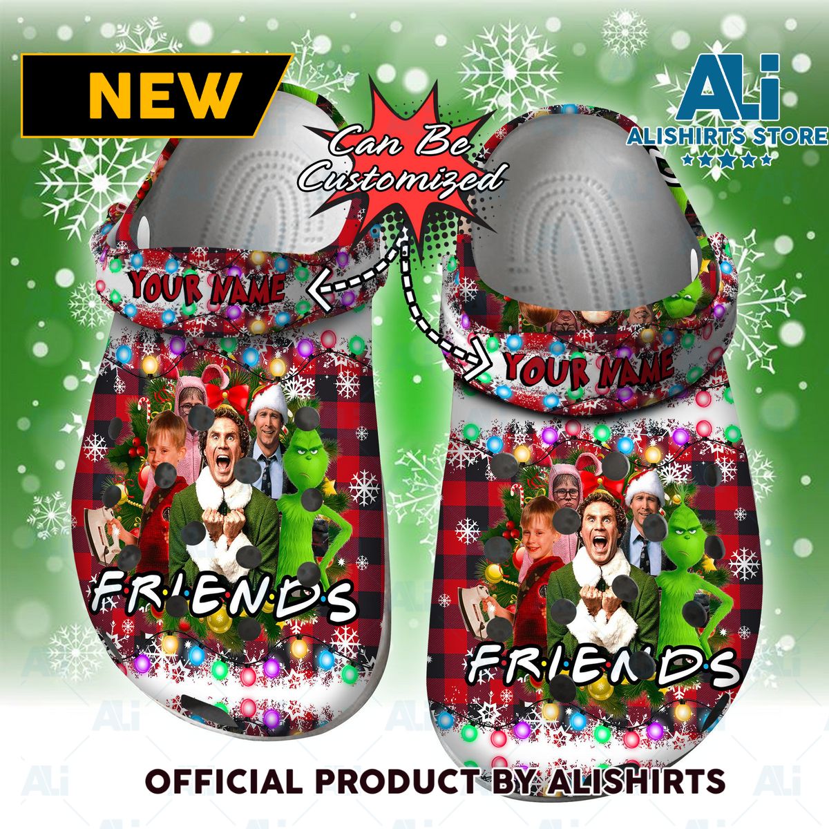 Personalized Grinch Christmas Story Friends Crocs Crocband Clog Shoes